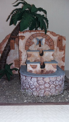 Fontana con palma - , per
